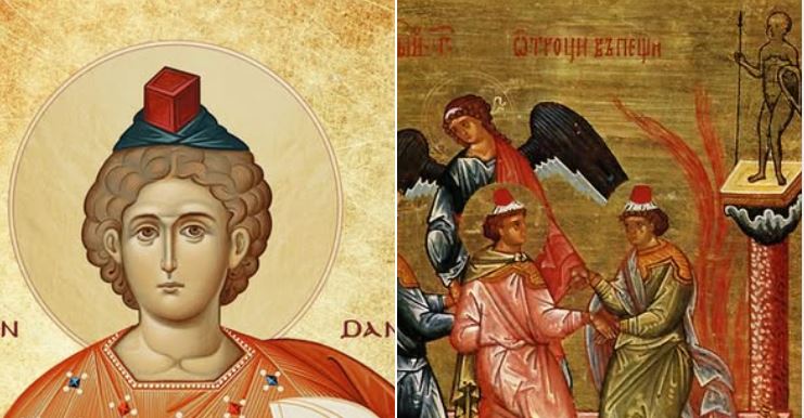 Profeti Daniel e 3 djemtë: Anania, Azaria, Misaeli. Oshënar Dionisi i Egjinës
