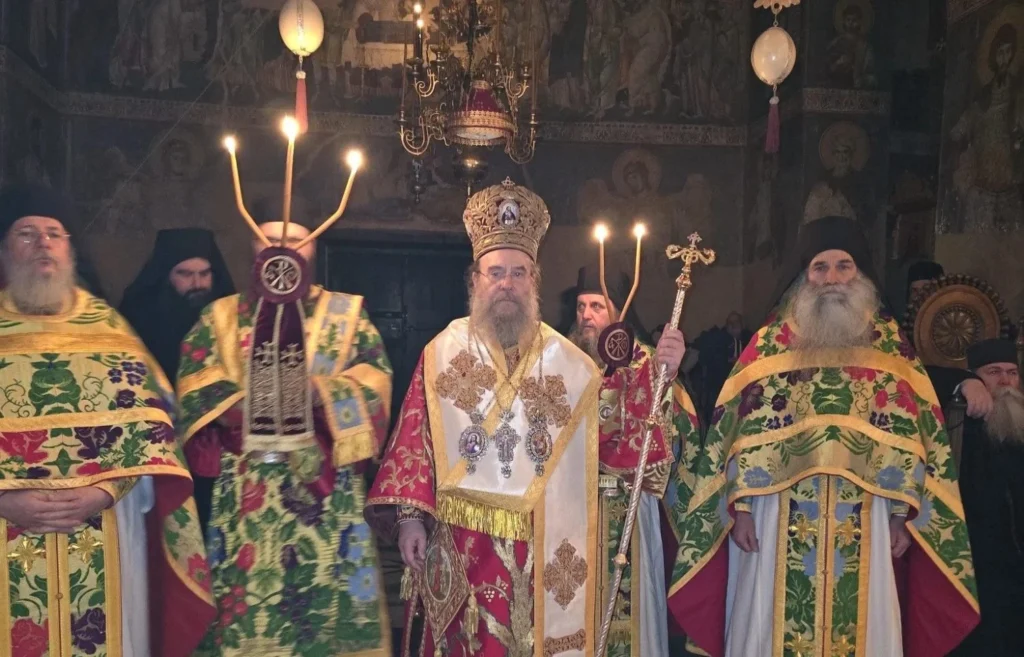 The Feast of Christmas at the Protaton Church, in Karyes of Mount Athos