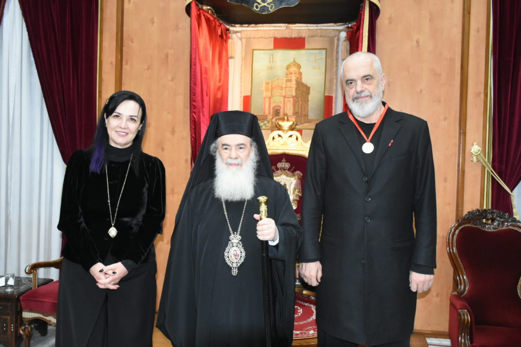 Ο Πατριάρχης Ιεροσολύμων υποδέχθηκε τον Πρωθυπουργό της Αλβανίας Έντι Ράμα