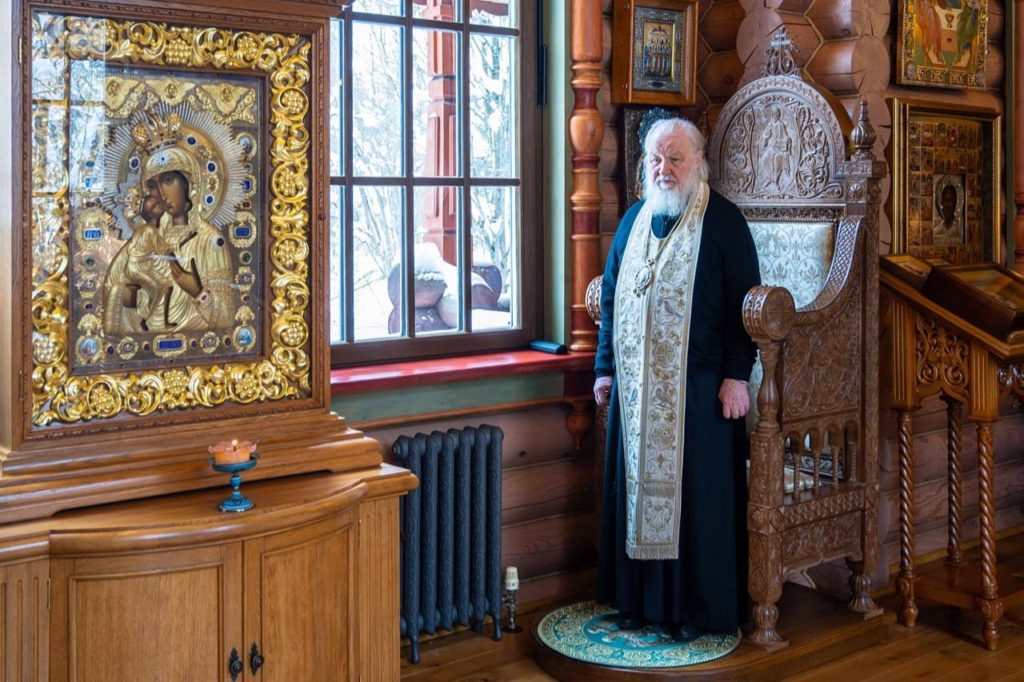 Святейший Патриарх Кирилл в годовщину избрания на Патриарший престол молился за Литургией в Александро-Невском скиту близ Переделкина