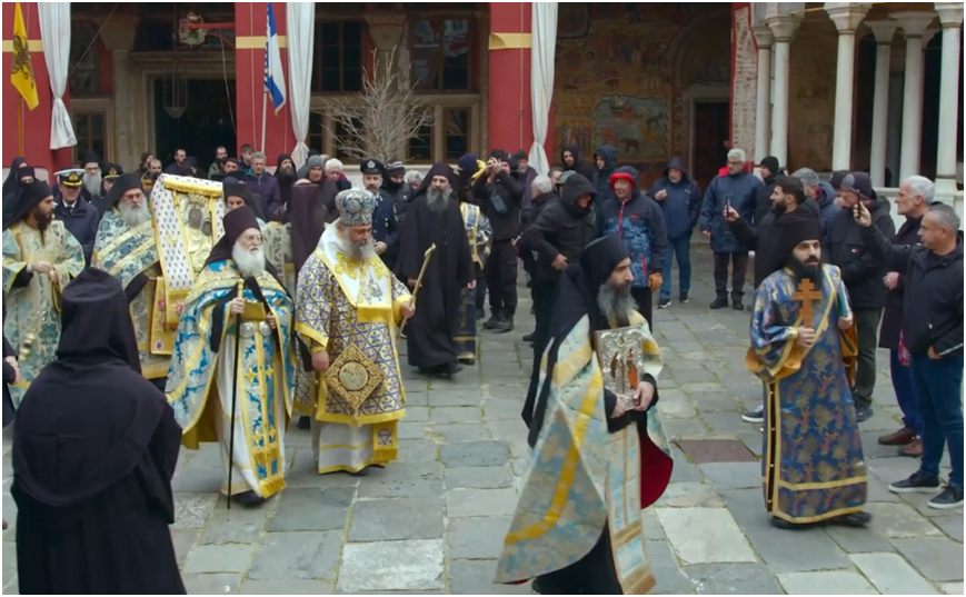 Η Δεσποτική εορτή των Θεοφανείων στην Ι.Μ.Μ. Βατοπαιδίου (ΒΙΝΤΕΟ)