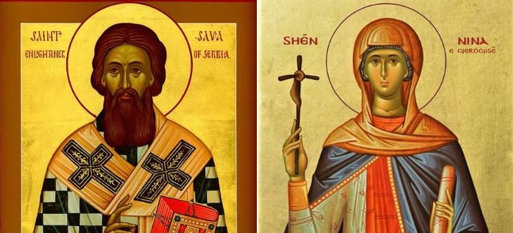 Oshënarët dëshmorë në Sina e Raitho. Oshënare Nina (Nino) në Gjeorgji. Oshënar Sava në Serbi