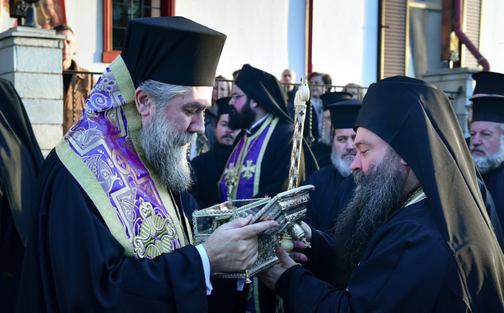 Ιερό Λείψανο του Αγίου Ιωάννου του Χρυσοστόμου στην Ιερά Μονή Αγίας Παρασκευής Σερρών