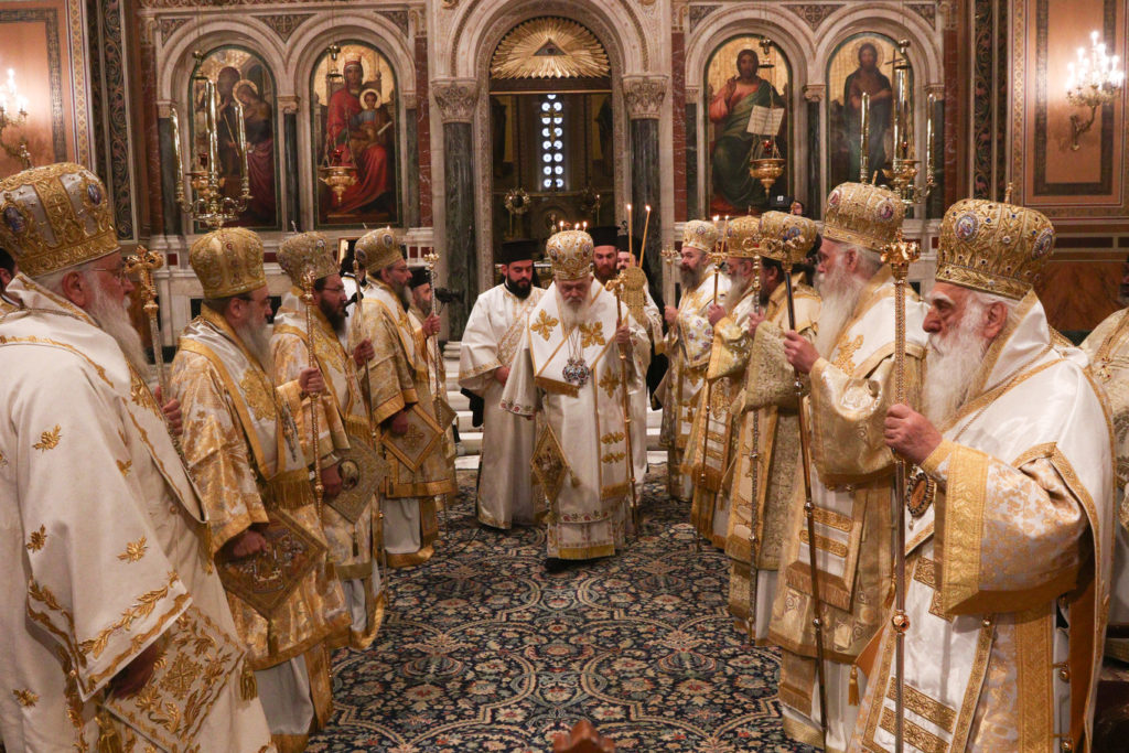 Συνοδική Θεία Λειτουργία για τον εορτασμό της Κυριακής της Ορθοδοξίας στη Μητρόπολη Αθηνών
