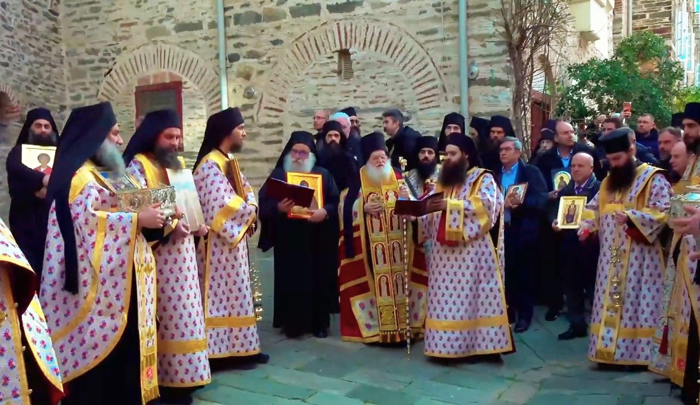 Η Κυριακή της Ορθοδοξίας στην Ι.Μ.Μ. Βατοπαιδίου (ΒΙΝΤΕΟ)