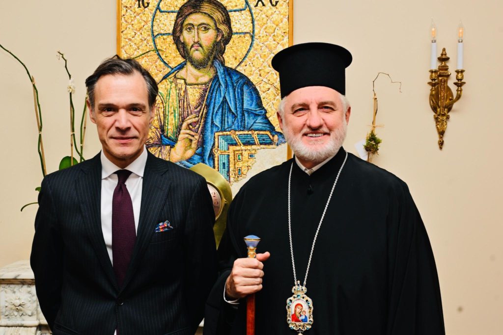 Πρώτη συνάντηση του Αρχιεπισκόπου Ελπιδοφόρου με τον νέο Έλληνα Πρέσβη στις ΗΠΑ, Αντώνη Αλεξανδρίδη