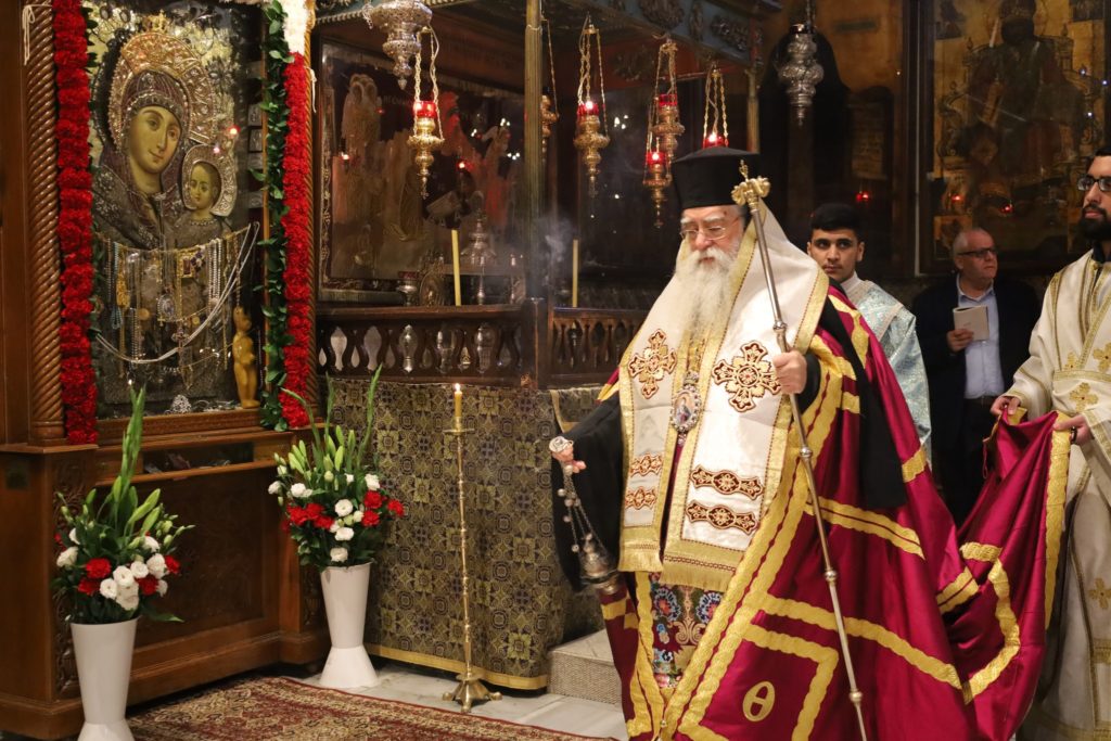 Η Β ‘ Στάση των Χαιρετισμών στη Βασιλική της Γεννήσεως στη Βηθλεέμ