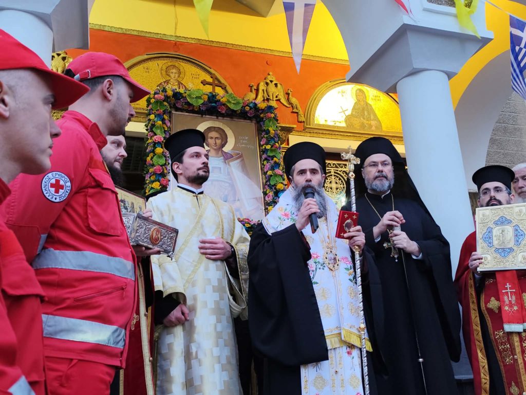 Ηθικός αίνος για τον τροπαιοφόρο Άγιο Γεώργιο, στον Άγιο Γεώργιο Ακαδημίας Πλάτωνος