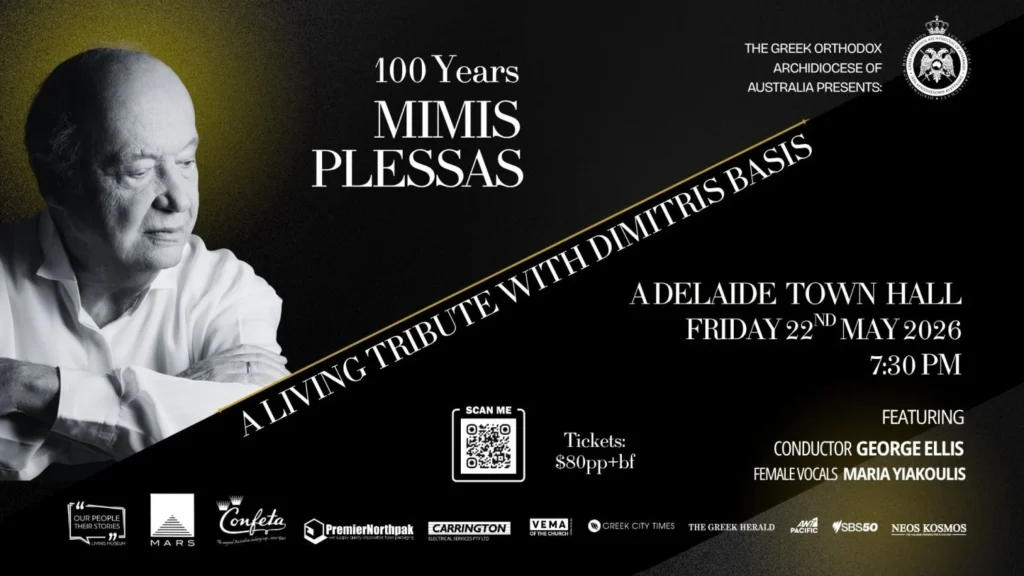 “100 Years of Mimis Plessas: A Live Tribute with Dimitris Basis” at Adelaide Town Hall