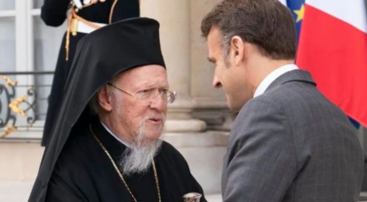 ‎البطريرك المسكوني يلتقي رئيس فرنسا