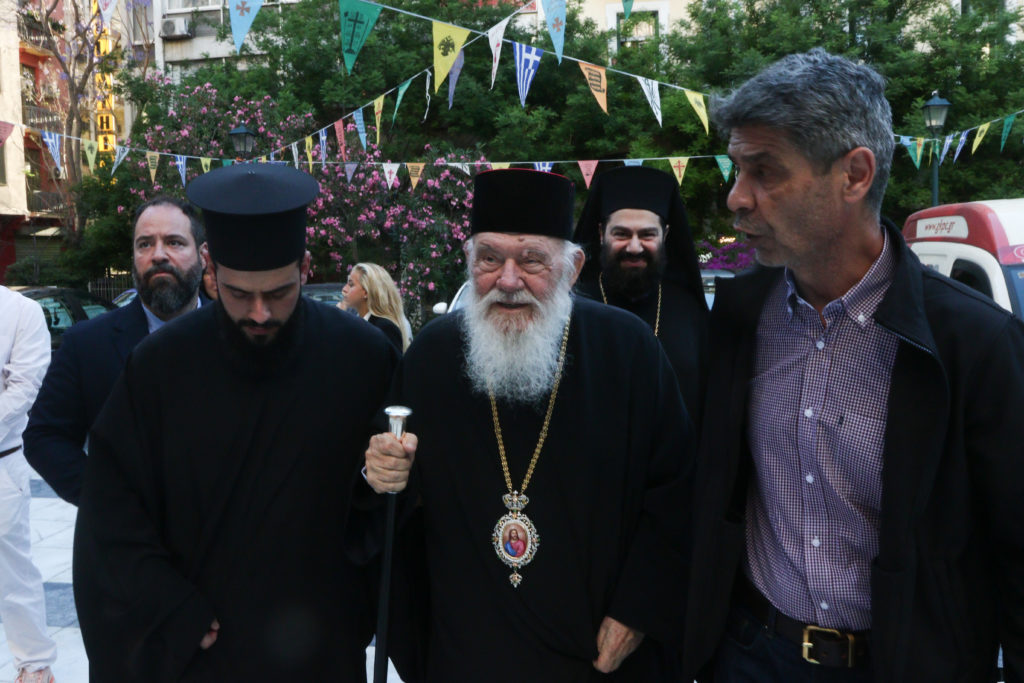 Ο Αρχιεπίσκοπος στον Ιερό Ναό Αγίων Κωνσταντίνου και Ελένης Ομονοίας