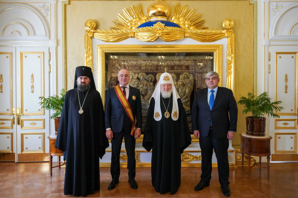 Состоялась встреча Святейшего Патриарха Кирилла с главами Кабардино-Балкарии и Карачаево-Черкесии и правящим архиереем Пятигорской епархии