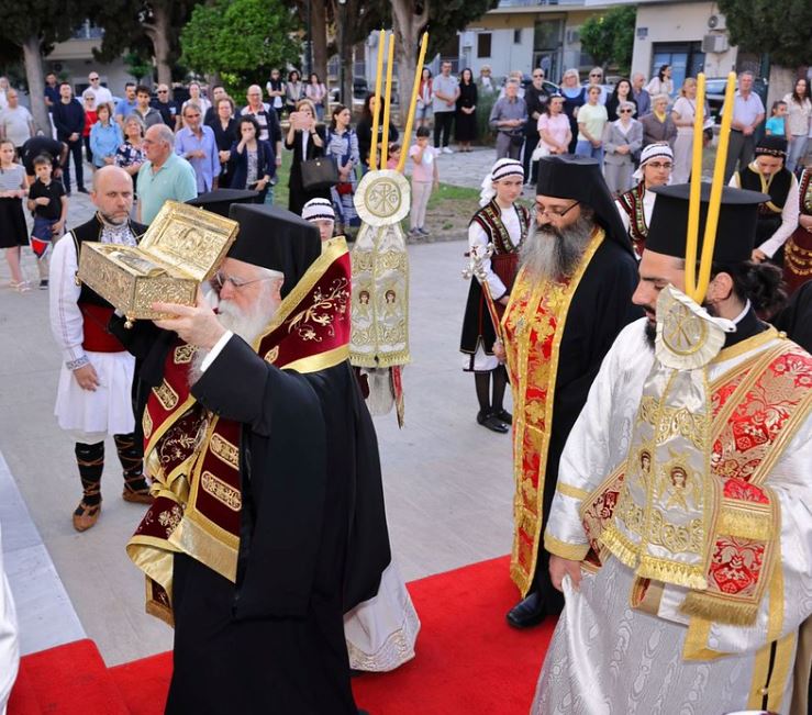 Με λαμπρότητα η υποδοχή του Αγίου Γεωργίου στην Ανάληψη Βόλου