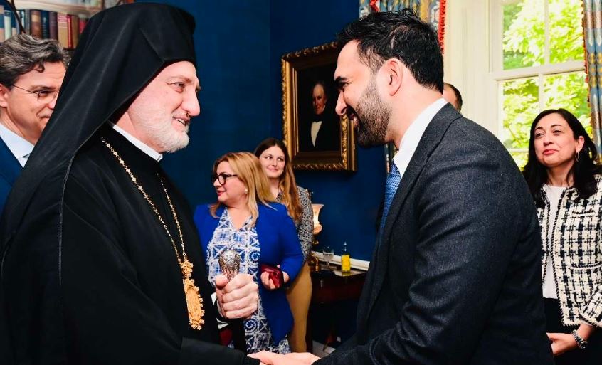 Mayor Mamdani welcomes Archbishop Elpidophoros, Greek American leaders for Greek Independence Day at Gracie Mansion