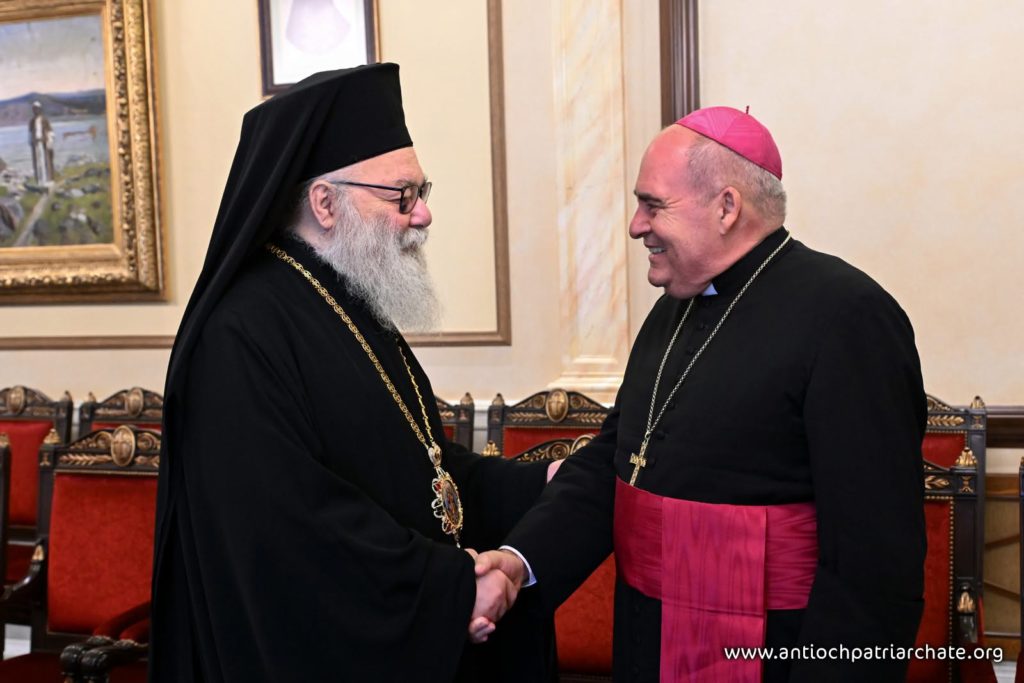 Ο Πατριάρχης Αντιοχείας υποδέχθηκε τον νέο Αποστολικό Νούντσιο στη Συρία