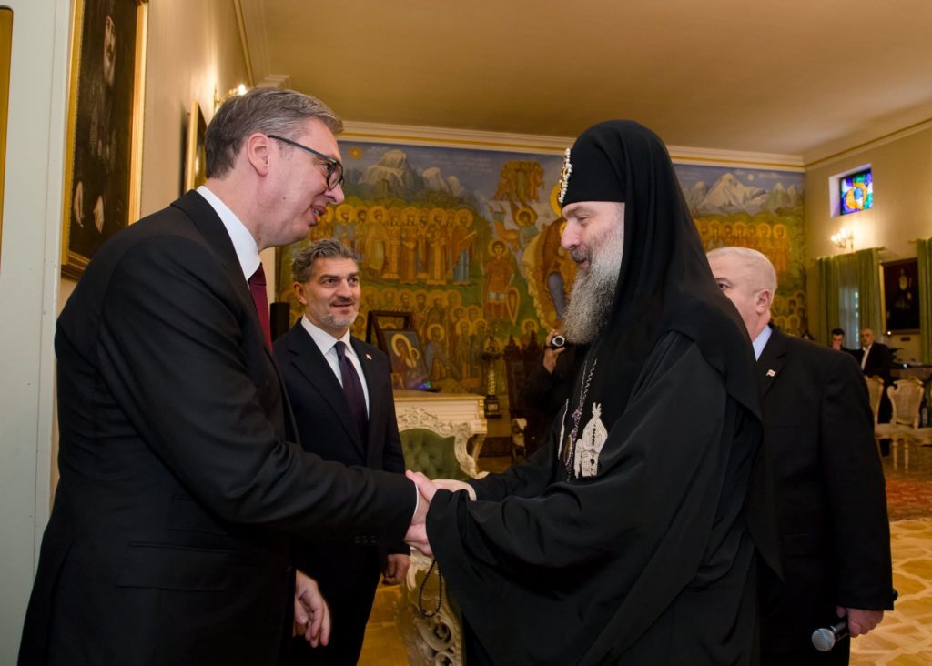 Ο Σέρβος Πρόεδρος Αλεξάνταρ Βούτσιτς στον Πατριάρχη Γεωργίας