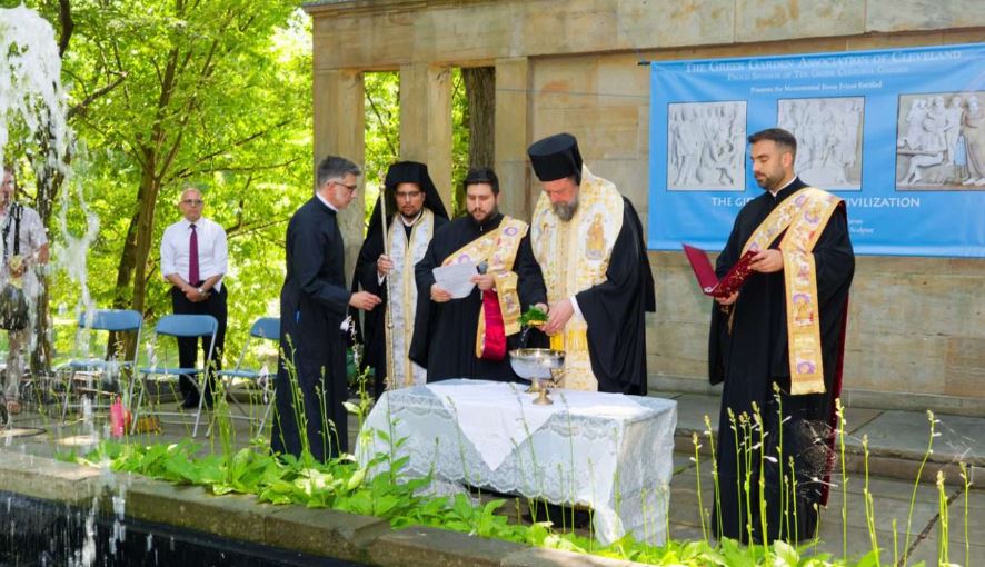 Metropolitan Philotheos of Thessaloniki offers Agiasmos at Cleveland’s Greek Cultural Garden