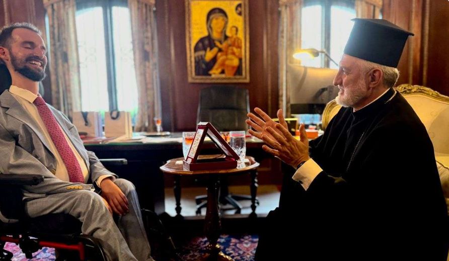 Archbishop Elpidophoros receives Stelios Kympouropoulos, Greece’s new Accessibility Chief