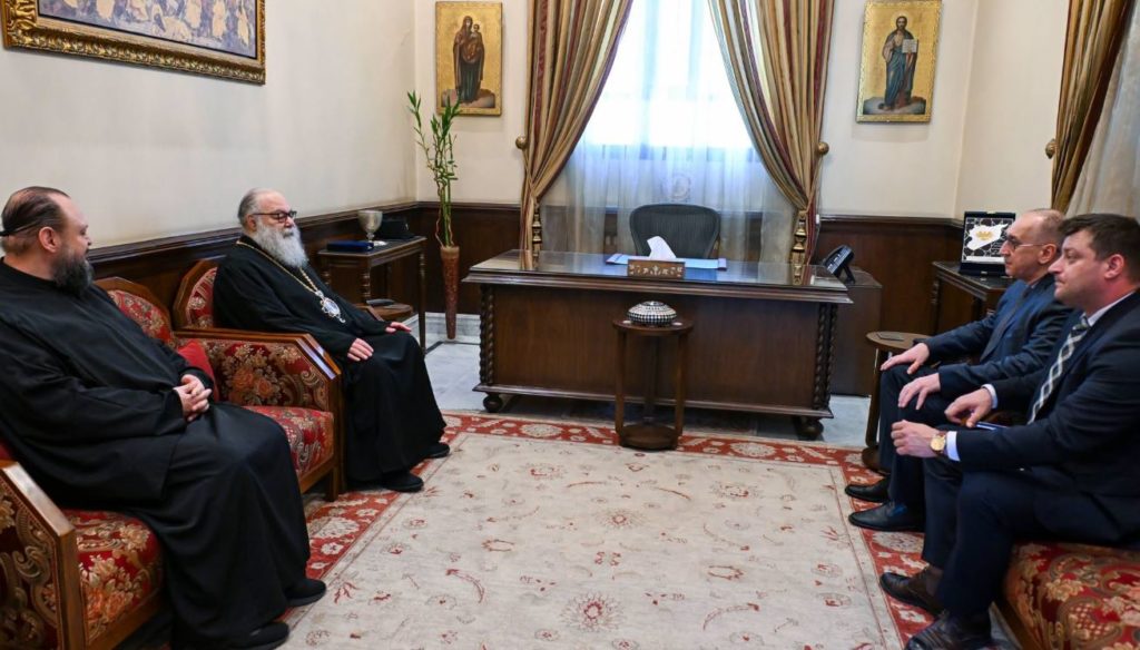 Patriarch John X Receives the Chargé d’Affaires of the Romanian Embassy in Syria