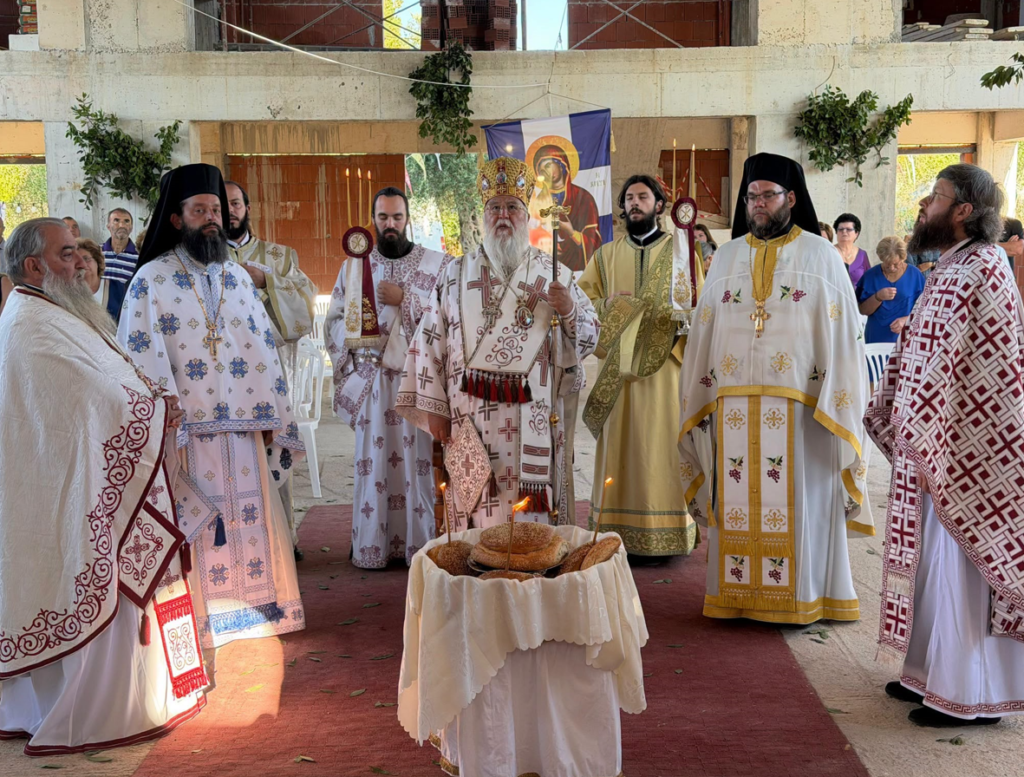 Ο Κεκρύρας Νεκτάριος στον νεοανεγειρόμενο Ναό της Αγίας Άννης στο Βιρό