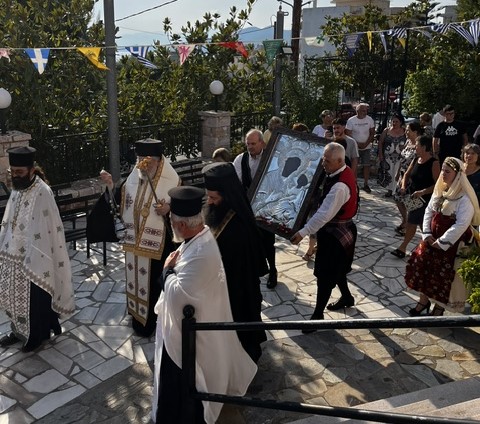 Πάνδημη υποδοχή της Ιεράς Εικόνας της Παναγίας Φανερωμένης στα Λουτρά Αιδηψού