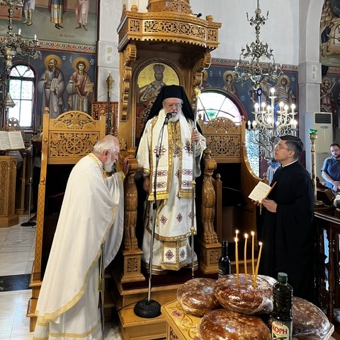 Μνήμη Αγίας Παρασκευής και Αγίου Ιερομάρτυρος Ερμολάου στα Λουτρά Αιδηψού