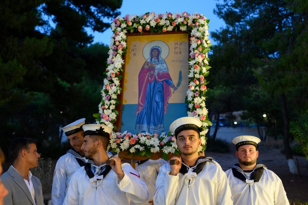 Ο εορτασμός της Αγίας Μαρίνας στη Ναυτική Βάση Νοτίου Ευβοϊκού