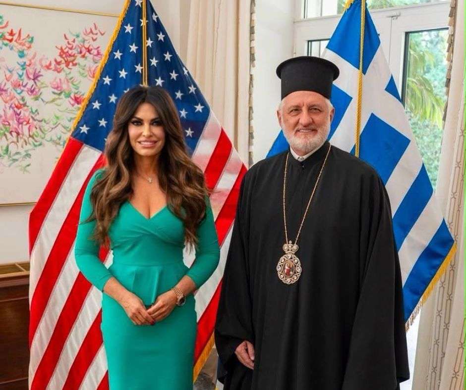 Archbishop Elpidophoros meets with U.S. Ambassador Kimberly Guilfoyle in Athens