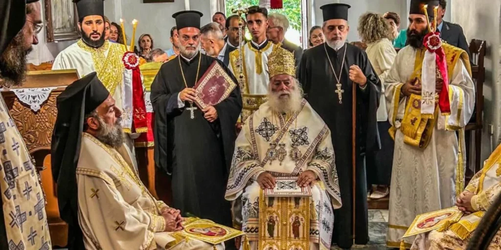 Patriarch of Alexandria presided over Divine Liturgy on Amorgos, Greece