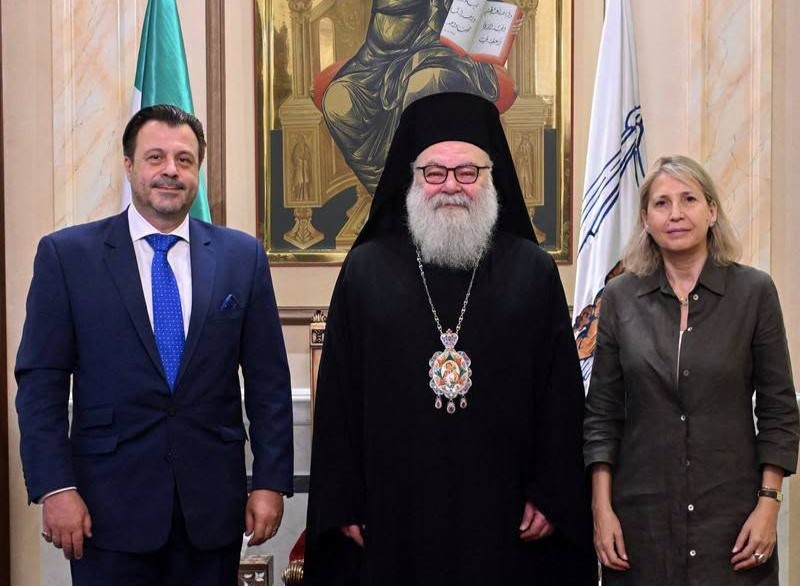 Ο Πατριάρχης Αντιοχείας υποδέχεται τον πρέσβη της Ελλάδας στη Συρία