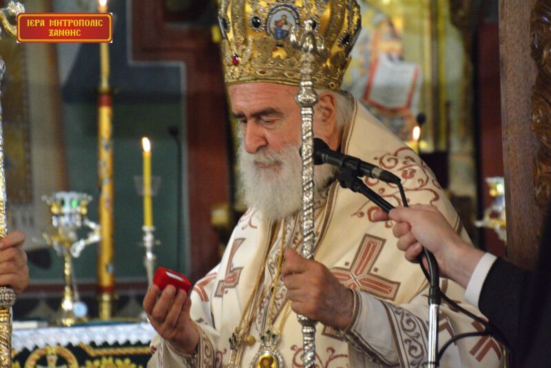 Τμήμα του λίθου από το Θεομητορικό Μνήμα της Παναγίας στον Ναό Τιμίου Προδρόμου Ξάνθης