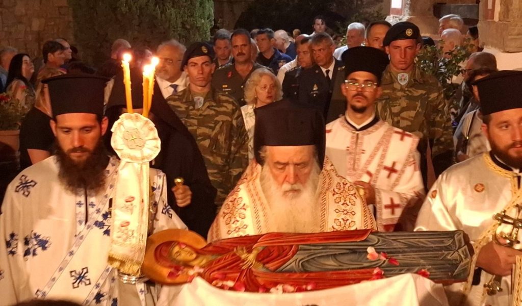 Λαμπρός ο εορτασμός της Αποδόσεως της Κοιμήσεως της Θεοτόκου στην Ιερά Μονή Μεγάλης Παναγίας Σάμου