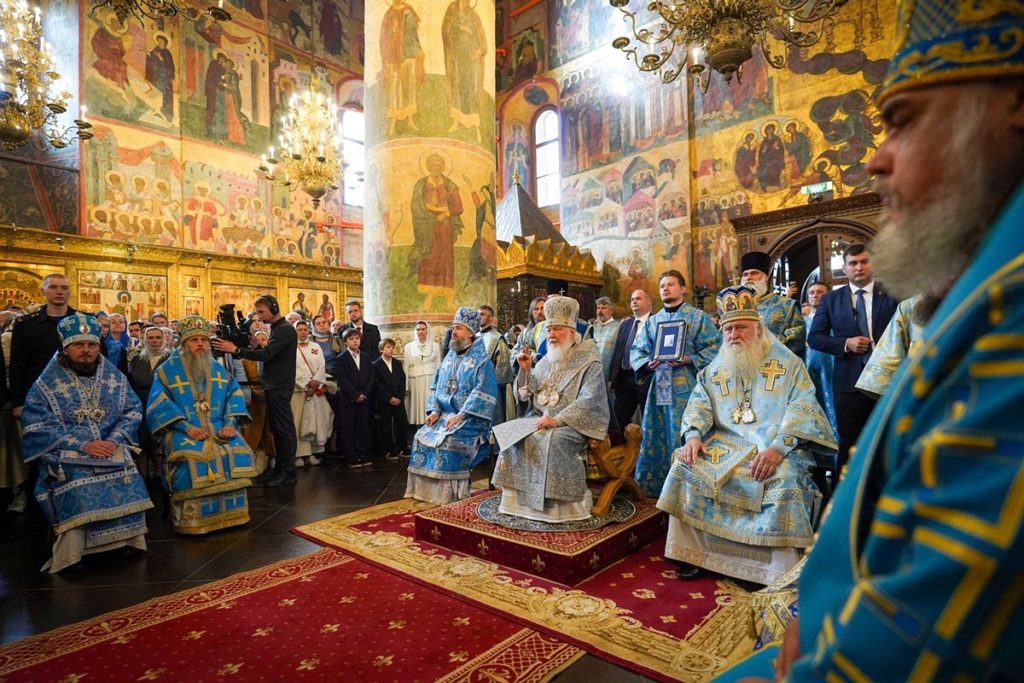 В праздник Успения Пресвятой Богородицы Предстоятель Русской Церкви совершил Литургию в Успенском соборе Московского Кремля и возглавил хиротонию архимандрита Иосифа (Пашенцева) во епископа Скадовского и Алешкинского