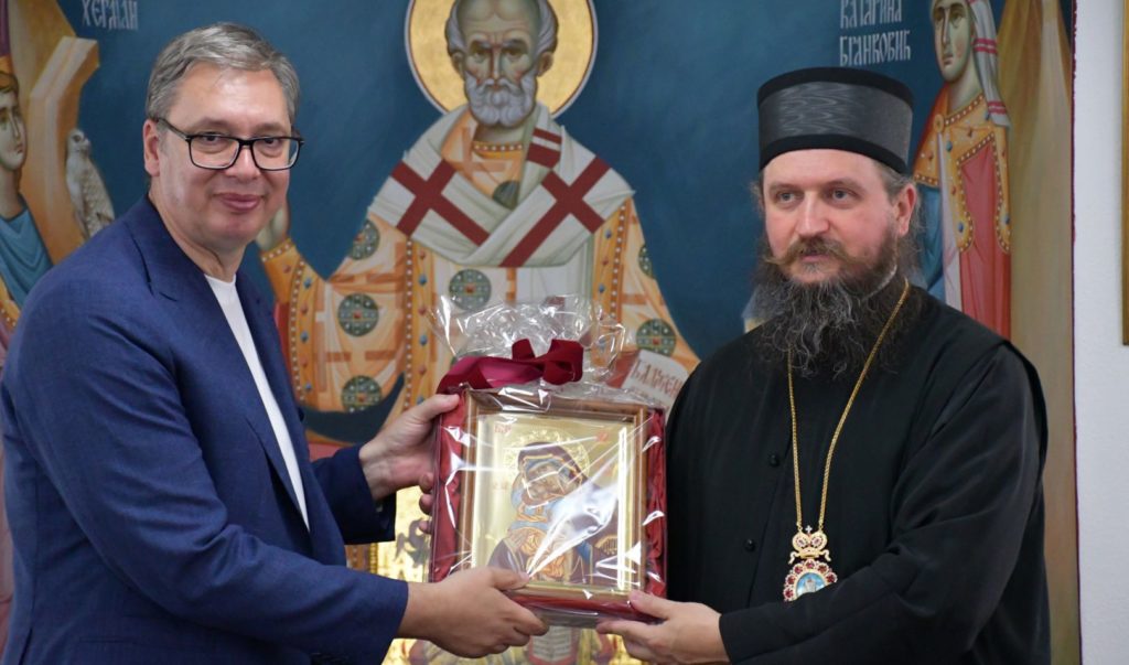 Ο Πρόεδρος της Σερβίας, Αλεξάνταρ Βούτσιτς, στην ιστορική Μονή Ρμάνι