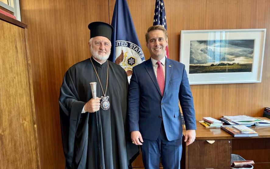 Archbishop Elpidophoros meets with Assistant Secretary Riley Barnes