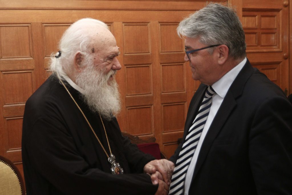 Συνάντηση Αρχιεπισκόπου Αθηνών Ιερώνυμου με τον Δημήτρη Νατσιό