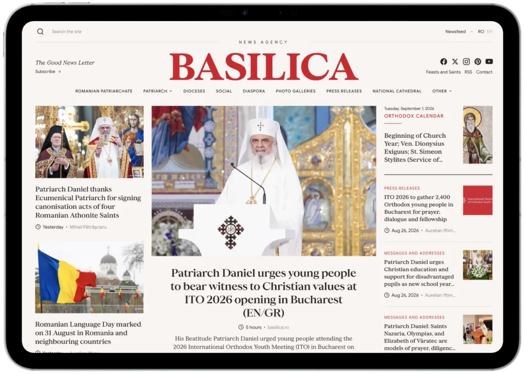 Με ανανεωμένο σχεδιασμό ο ιστότοπος Basilica.ro του Πατριαρχείου Ρουμανίας