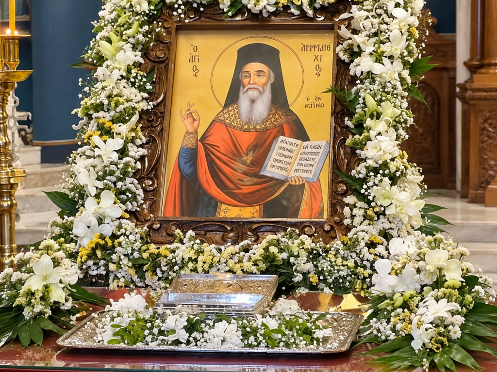 Ιερό Λείψανο του Οσίου Αμφιλοχίου του εν Πάτμω στον Ιερό Ναό Αγίου Νικολάου Αγοράς πόλεως Ιωαννίνων