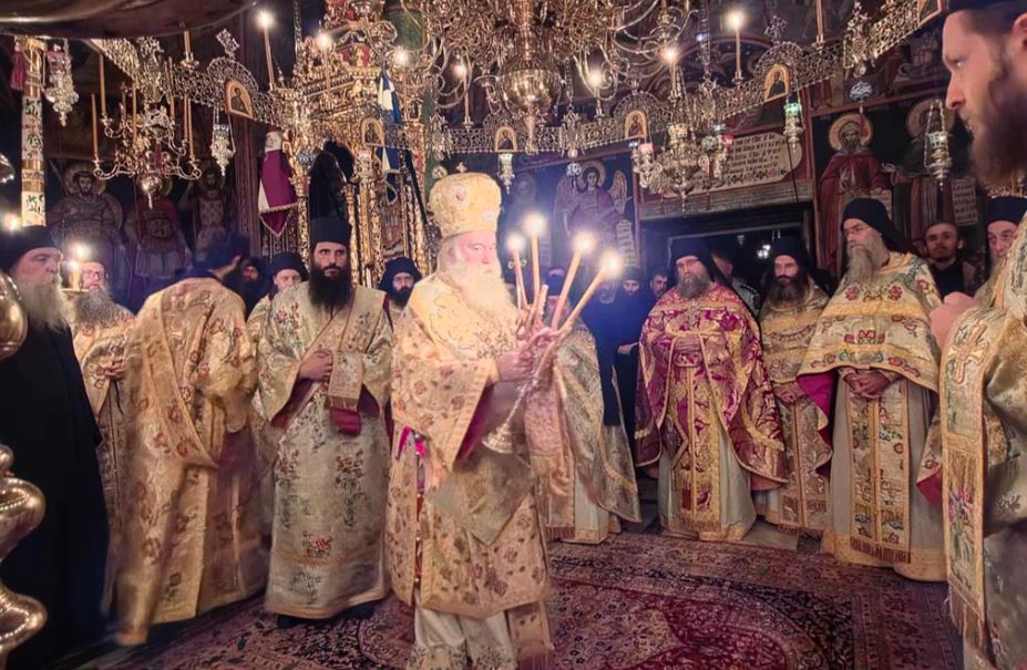 Ο Κορίνθου Παύλος στην πανήγυρη του Αγίου Κοσμά του Αιτωλού στην Ιερά Μονή Φιλοθέου Αγίου Όρους
