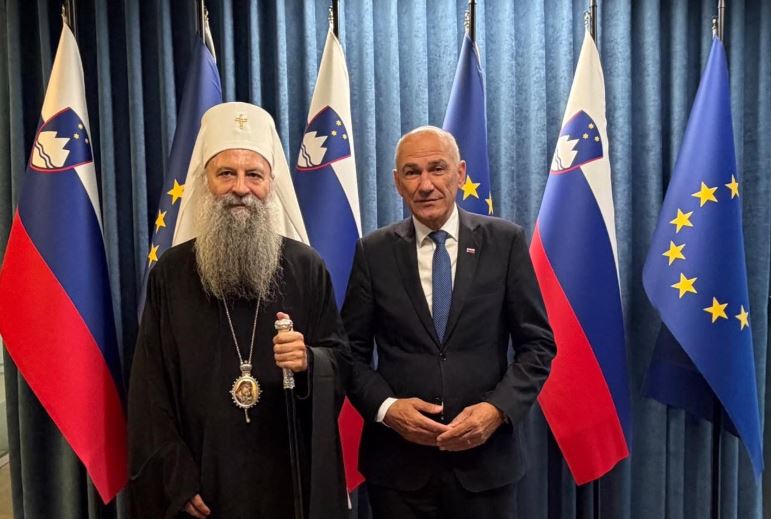 Ο Πατριάρχης Σερβίας Πορφύριος στον Πρωθυπουργό της Σλοβενίας