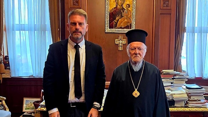 Συνάντηση Οικουμενικού Πατριάρχη με τον Δήμαρχο Αργιθέας