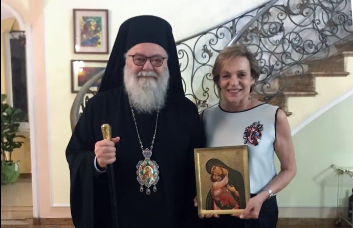 Patriarch John X at the Lebanese Embassy to Italy