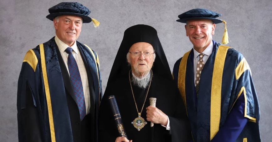 The Ecumenical Patriarch awarded an Honorary Doctorate by the University of Chichester