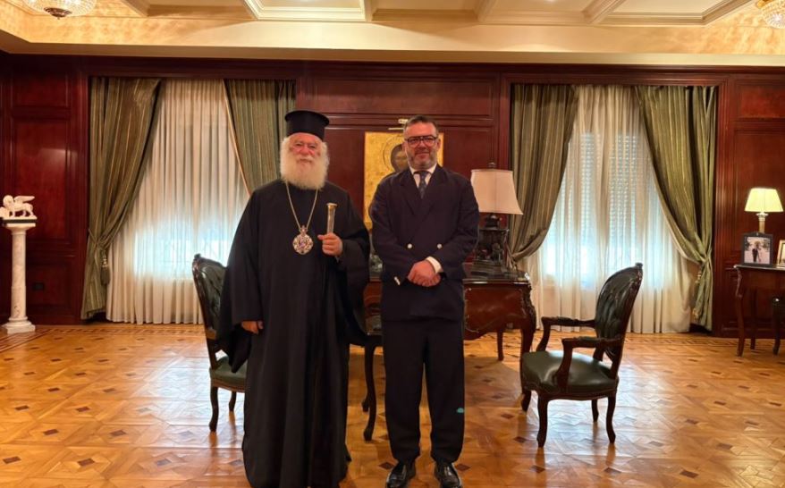 ALEXANDRIA –  Patriarch Theodore II welcomes Greece’s new Consul General to Alexandria