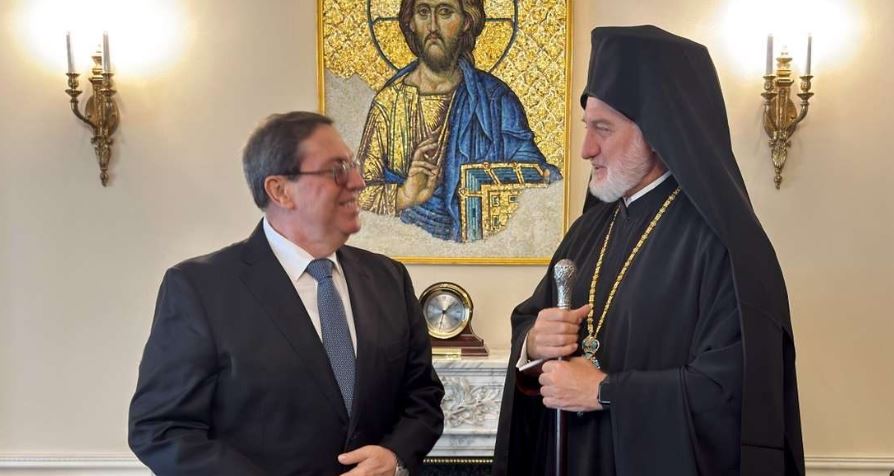 Archbishop Elpidophoros receives Cuban foreign minister, discusses ecumenical outreach for humanitarian relief