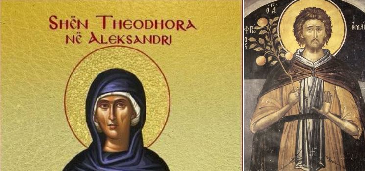 Oshënare Theodhora në Aleksandri. Oshënar Efrosin Kuzhinieri. Dëshmore Evanthia