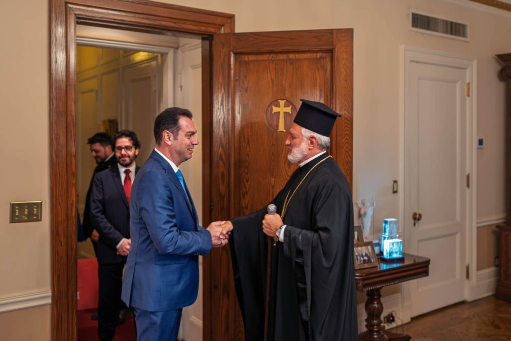 Συνάντηση του Αρχιεπισκόπου Αμερικής με τον βουλευτή Σπύρο Κουλκουδίνα
