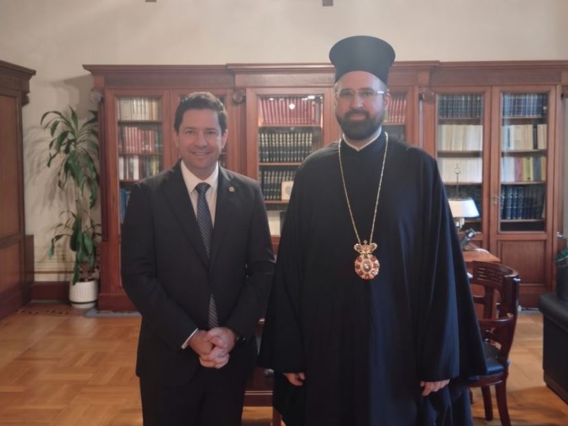 ​Εθιμοτυπική επίσκεψη του Επισκόπου Ανδίδων Ισιδώρου στον Πρύτανη του ΕΚΠΑ, Καθηγητή Γεράσιμο Σιάσο