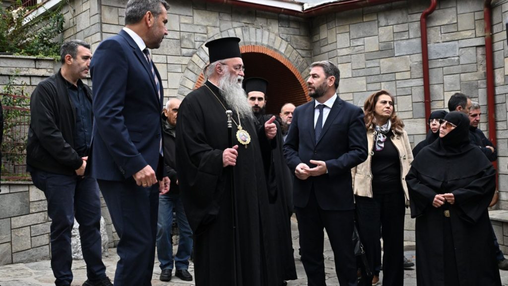 Επίσκεψη Ν. Ανδρουλάκη στην Παναγία Εικοσιφοίνισσα για το μνημόνιο επιστροφής κειμηλίων από τη Βουλγαρία