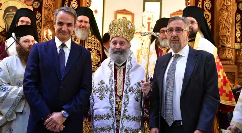 Archbishop Makarios of Australia Visits the Church of Saint Dimitrios in Attica in the Presence of the Prime Minister of Greece